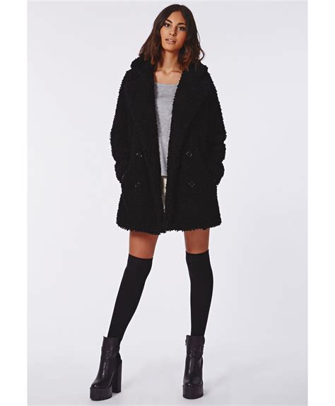 celine teddy faux fur coat black|Women's Teddy Faux Fur Coats .